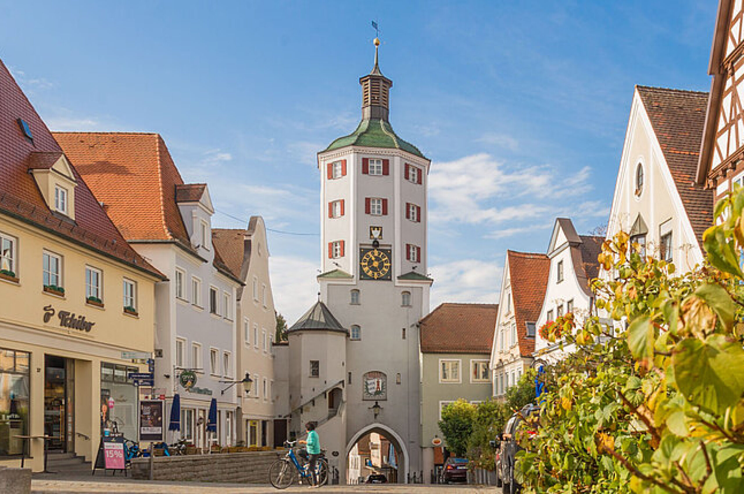 Stadtturm von Günzburg an einem sonnigen Tag